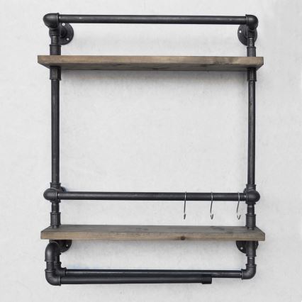 Estantería de pared BORU 67x60 cm marrón/negro
