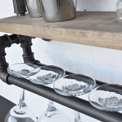 Estantería de pared BORU 67x60 cm marrón/negro
