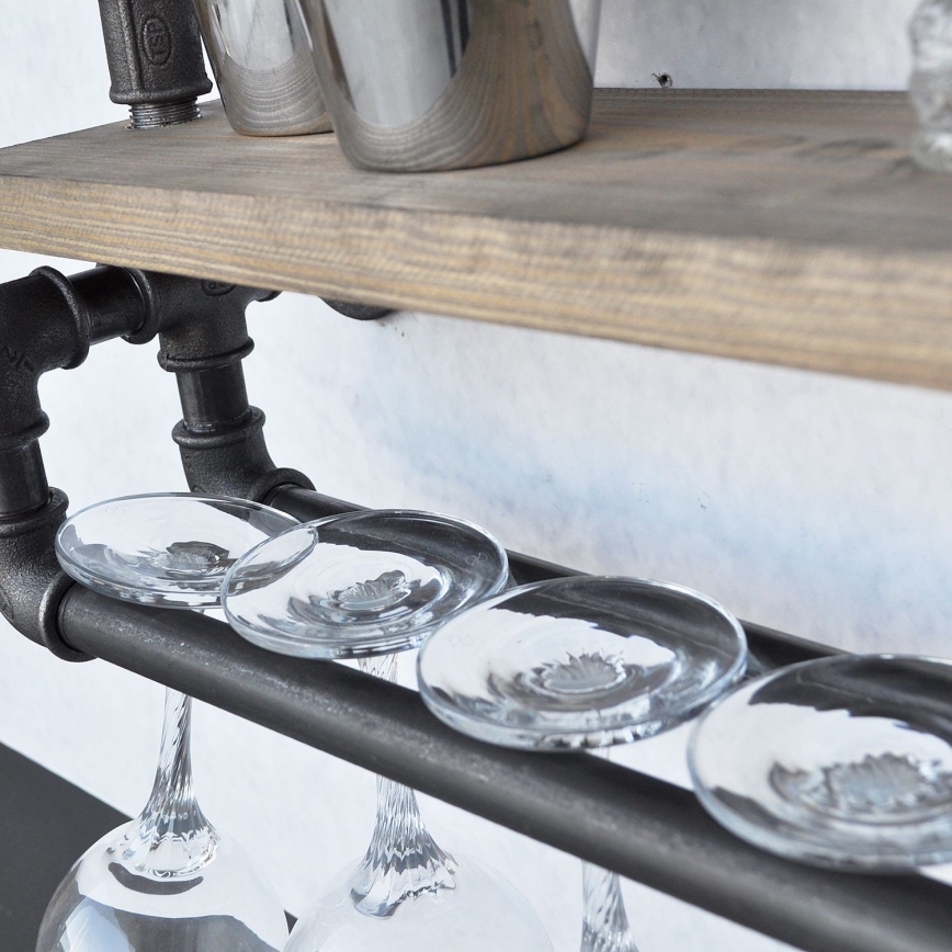 Estantería de pared BORU 67x60 cm marrón/negro
