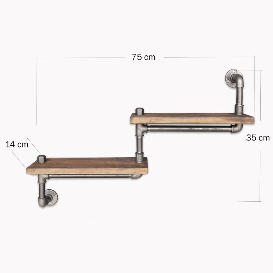Estantería de pared BORURAF 35x75 cm abeto