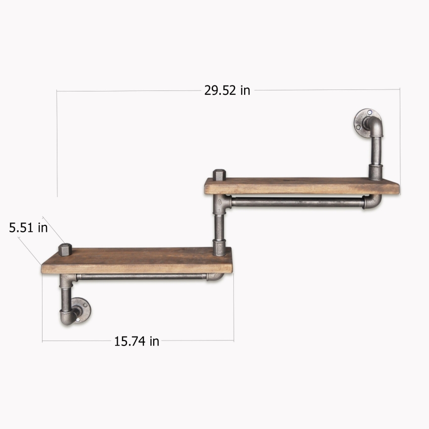 Estantería de pared BORURAF 35x75 cm abeto