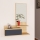 Estantería de pared con espejo ROZELLA 90x60 cm beige/antracita