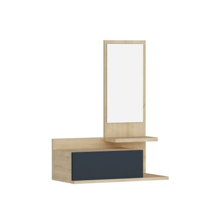 Estantería de pared con espejo ROZELLA 90x60 cm beige/antracita