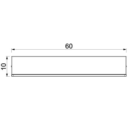 Estantería de pared con iluminación LED SHELF 10x60 cm negro