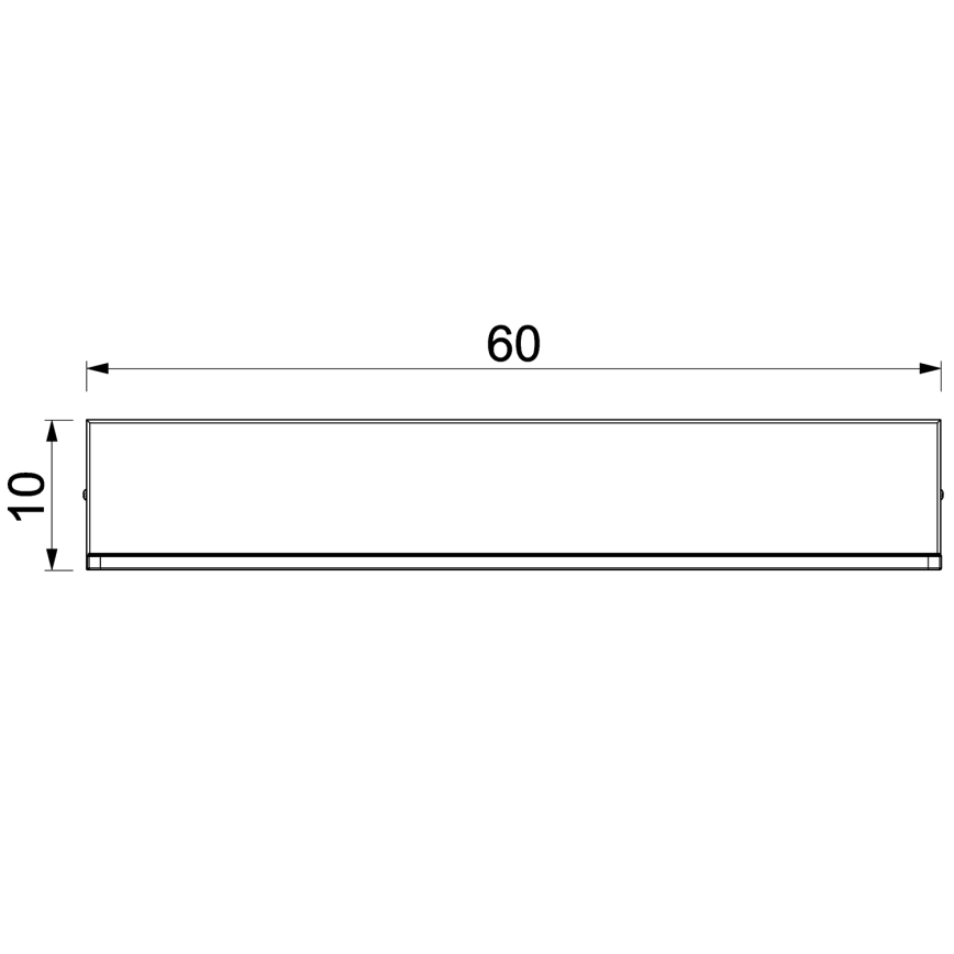 Estantería de pared con iluminación LED SHELF 10x60 cm negro