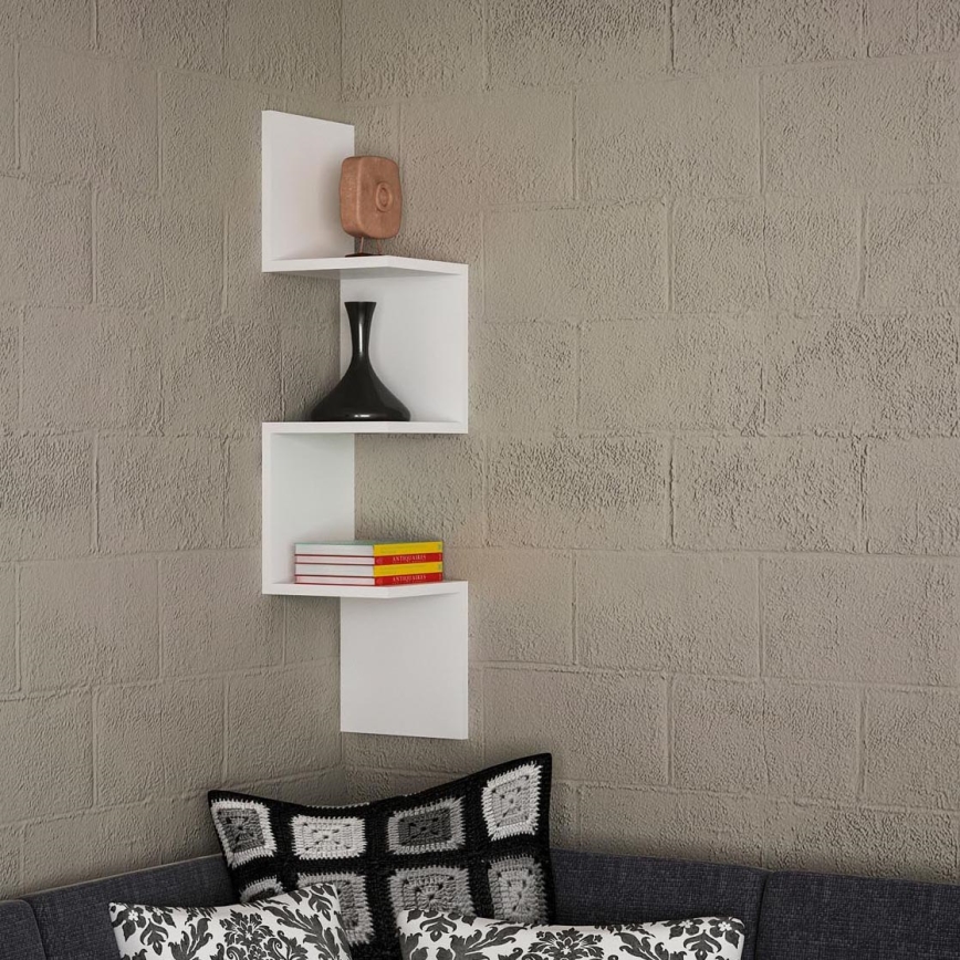 Estantería de pared CORNER 105,4x25 cm blanco