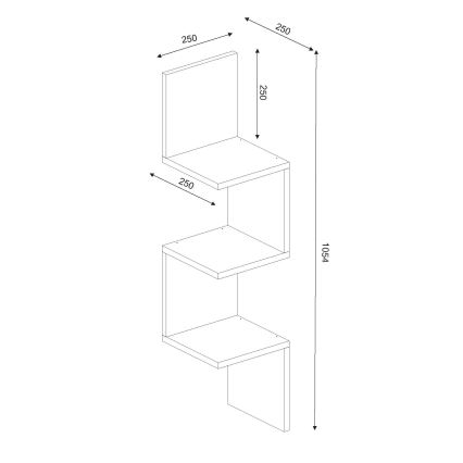 Estantería de pared CORNER 105,4x25 cm blanco