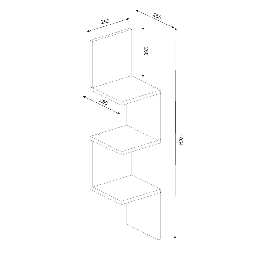 Estantería de pared CORNER 105,4x25 cm blanco