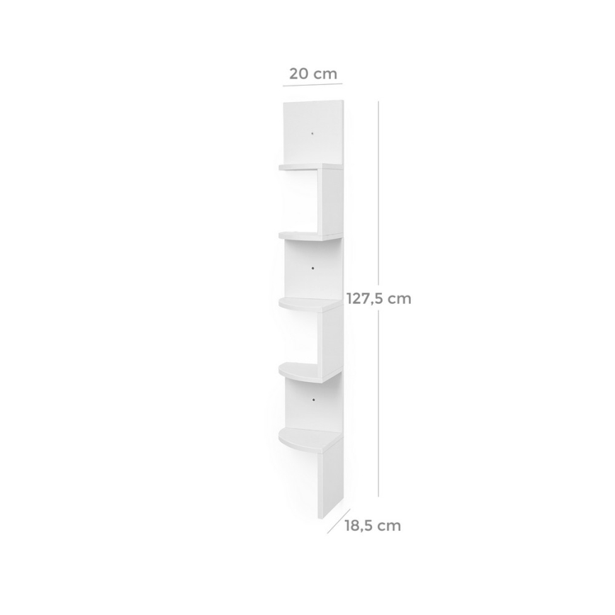 Estantería de pared de esquina SNAKE blanca