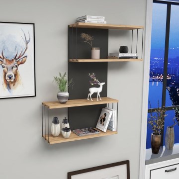 Estantería de pared DESTAN 96x65 cm antracita/marrón