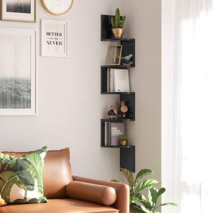 Estantería de pared esquinera SNAKE negra