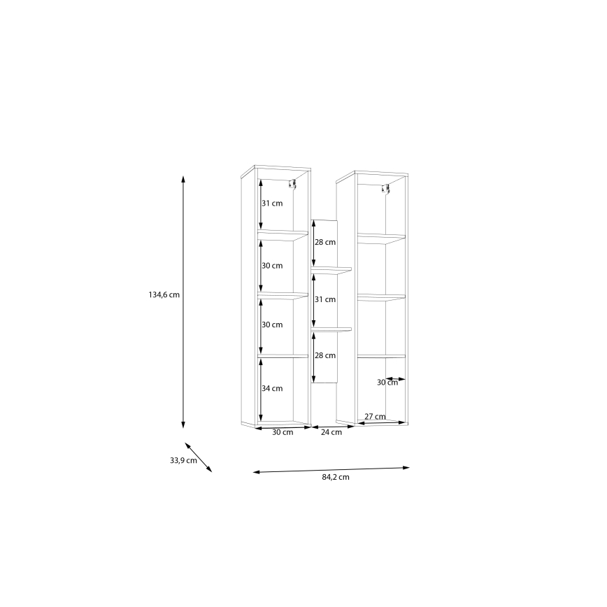 Estantería de pared INAR roble/marrón