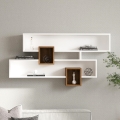 Estantería de pared KAREN 120x72,2 cm blanco/nogal