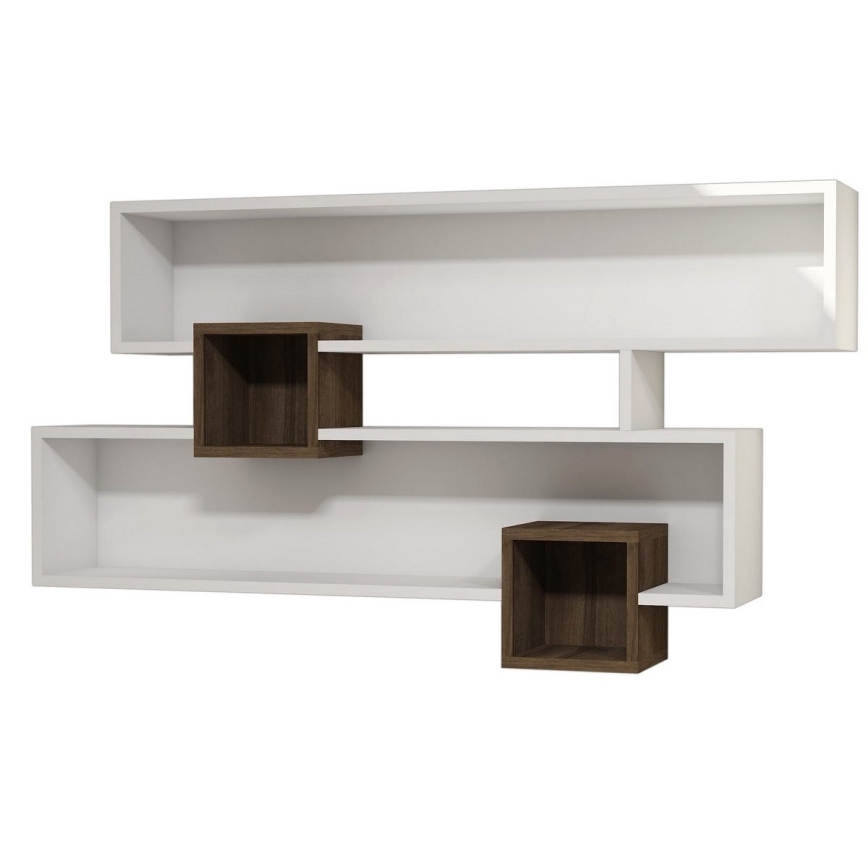 Estantería de pared KAREN 120x72,2 cm blanco/nogal