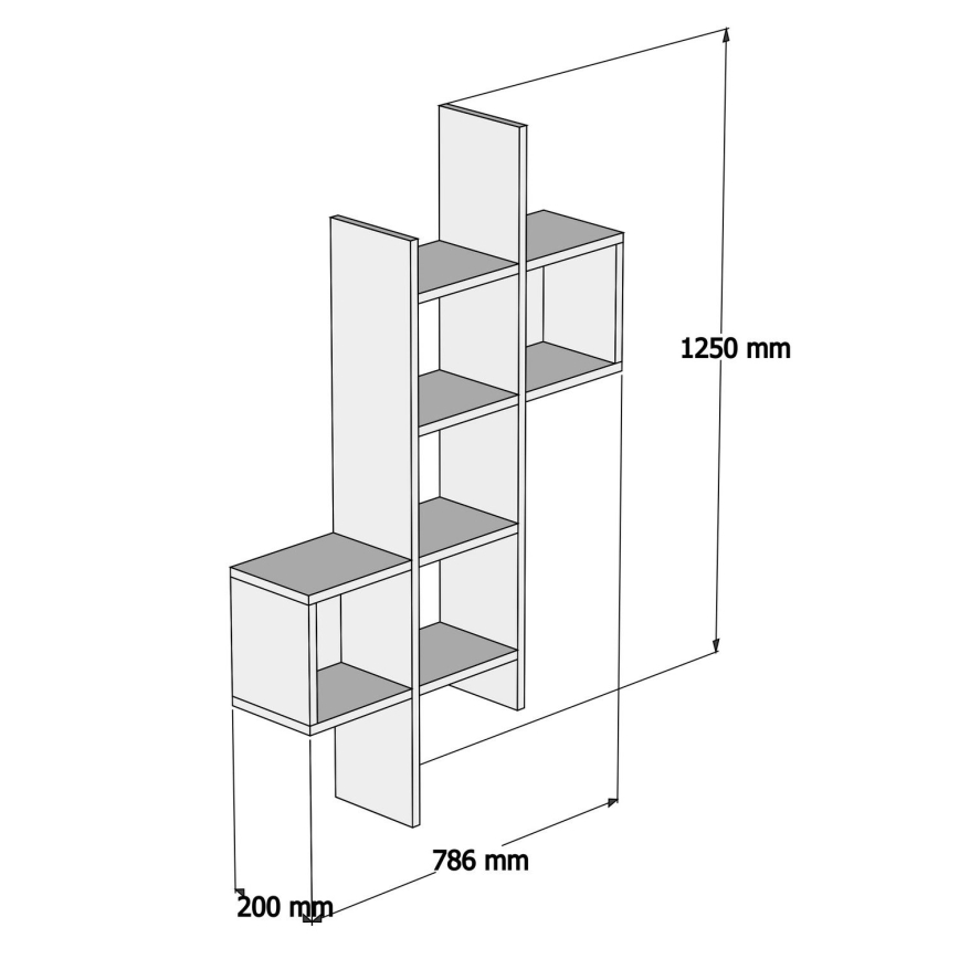 Estantería de pared KENO 125x78,6 cm blanco