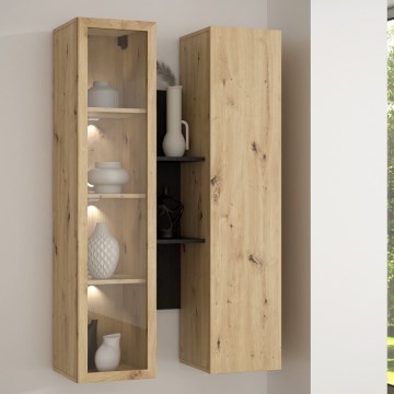 Estantería de pared KIRO roble/negro