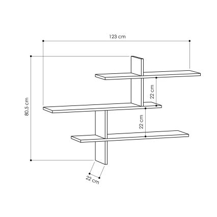 Estantería de pared LEO 80,5x123 cm roble