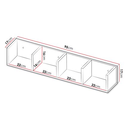 Estantería de pared LOTIKO 17x95 cm blanco