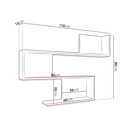 Estantería de pared MANUNIA 80x110 cm blanco