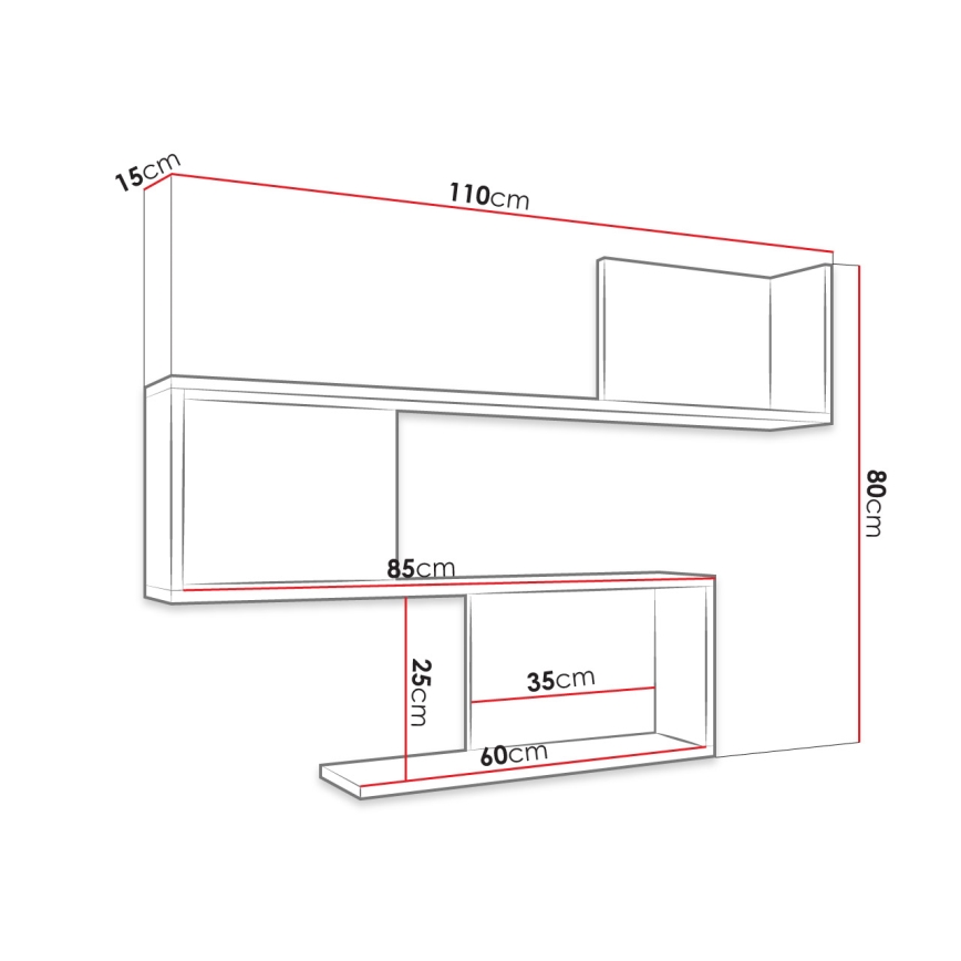 Estantería de pared MANUNIA 80x110 cm blanco