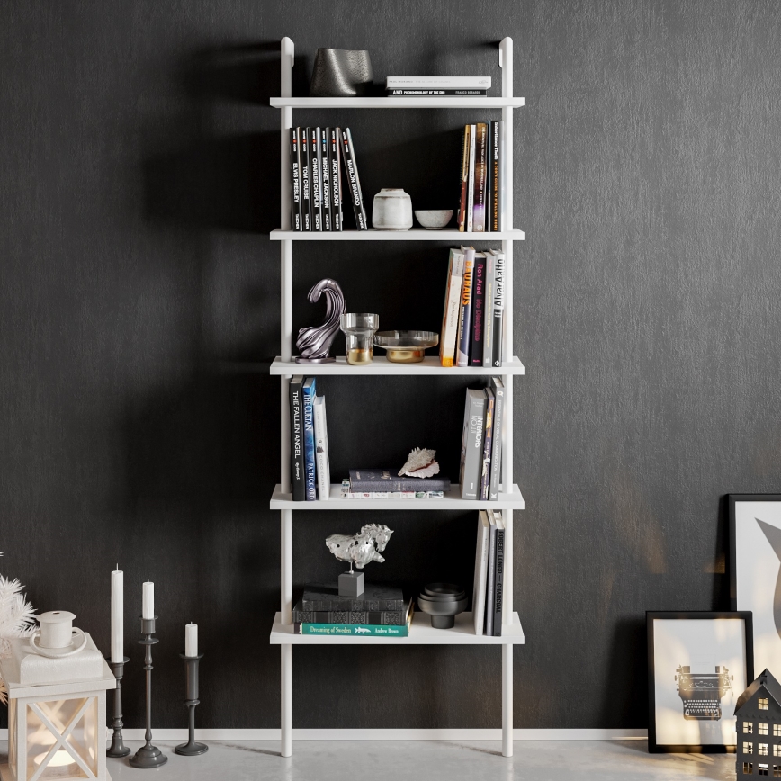 Estantería de pared para libros PAULA 174x60 cm blanco