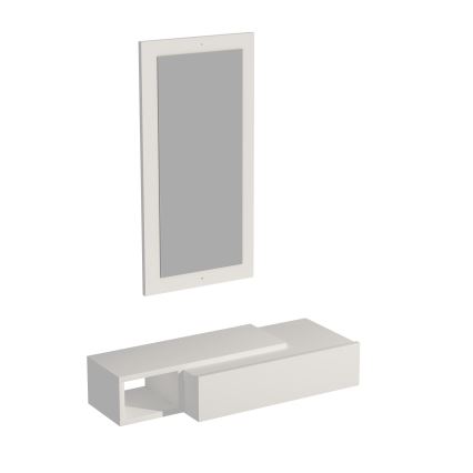 Estantería de pared + pared espejo VIEN blanco
