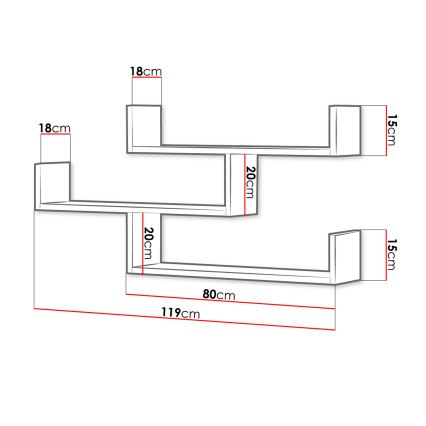 Estantería de pared TRIO 55x119 cm blanco