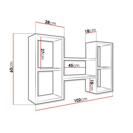 Estantería de pared TRIO 60x102 cm blanco