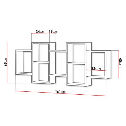 Estantería de pared TRIO 65x161 cm blanco