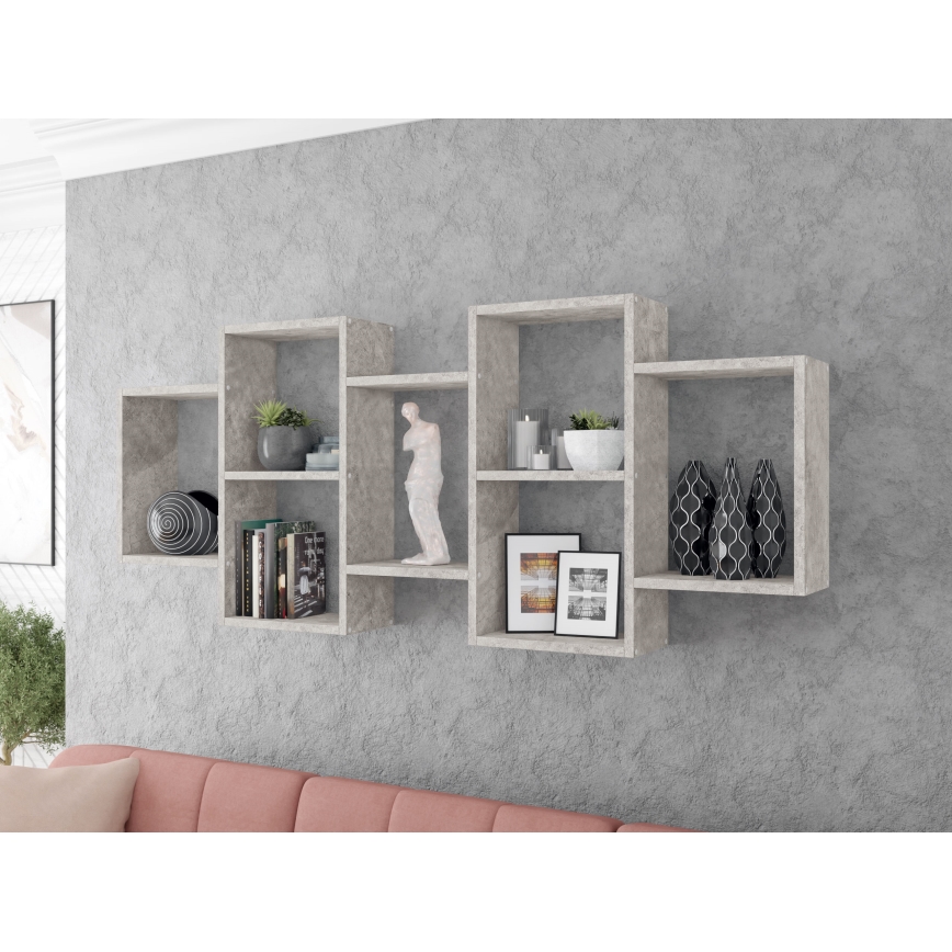 Estantería de pared TRIO 65x161 cm gris