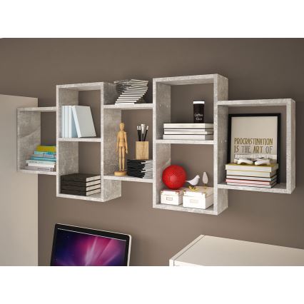 Estantería de pared TRIO 65x161 cm gris