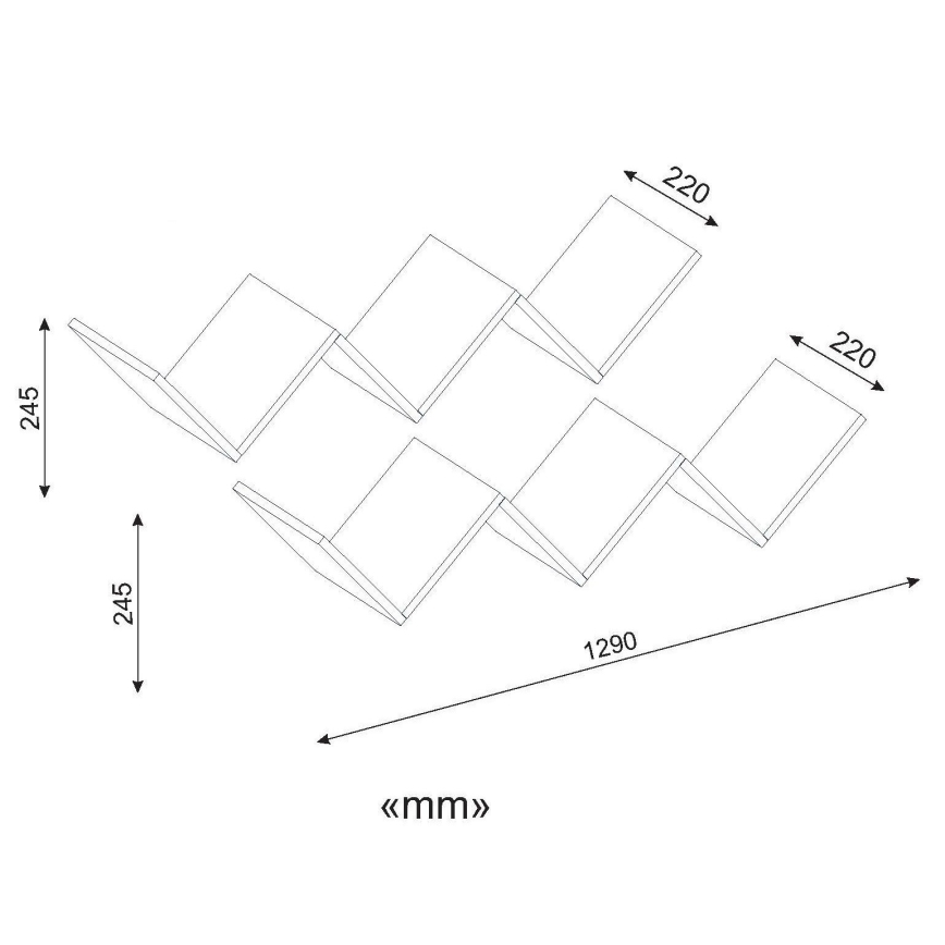Estantería de pared ZIG ZAG 24,5x129 cm blanco