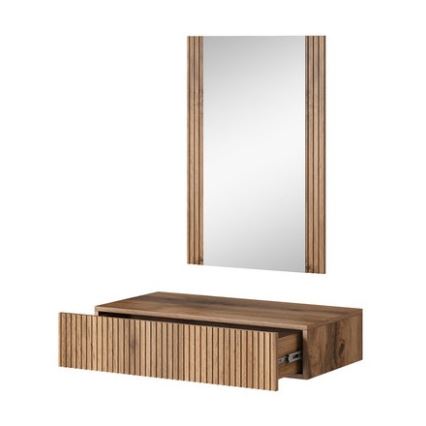 Estantería + espejo de pared CON roble wotan