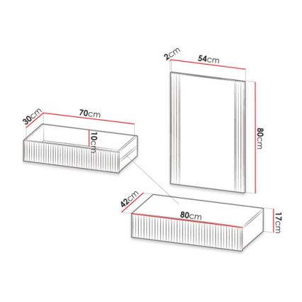 Estantería + espejo de pared CON roble wotan
