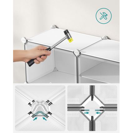 Estantería modular BOXIFY con compartimentos, blanca