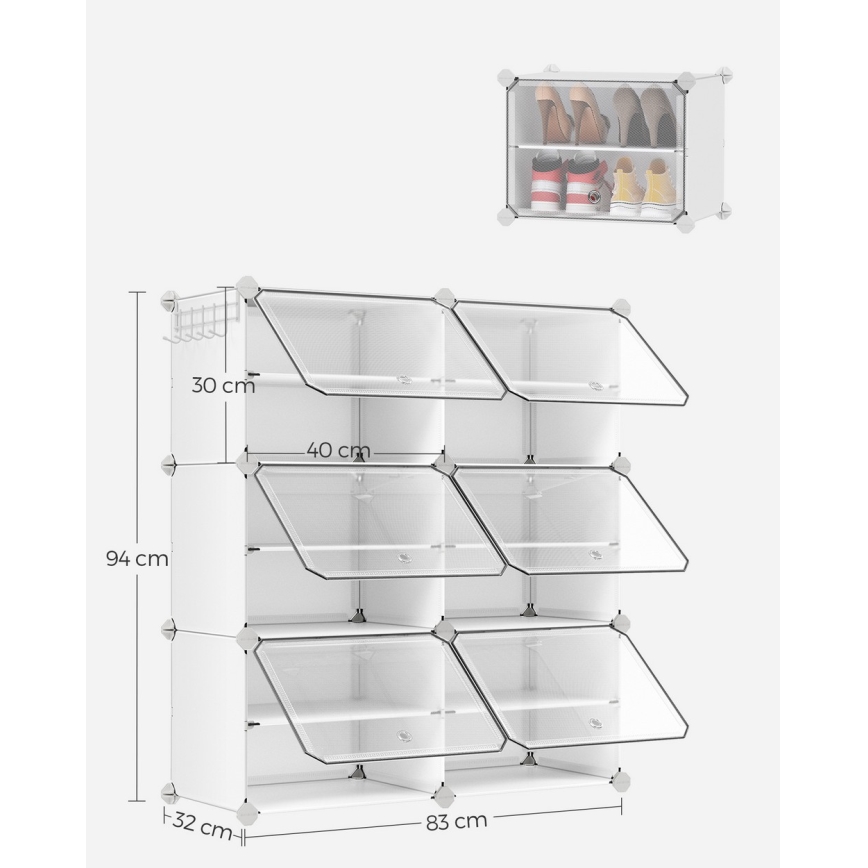 Estantería modular BOXIFY con compartimentos, blanca