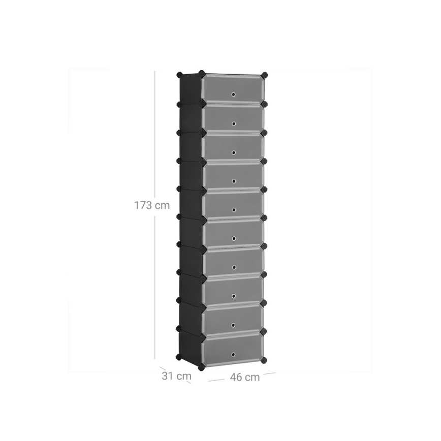 Estantería modular con cajones BOXIFY negra
