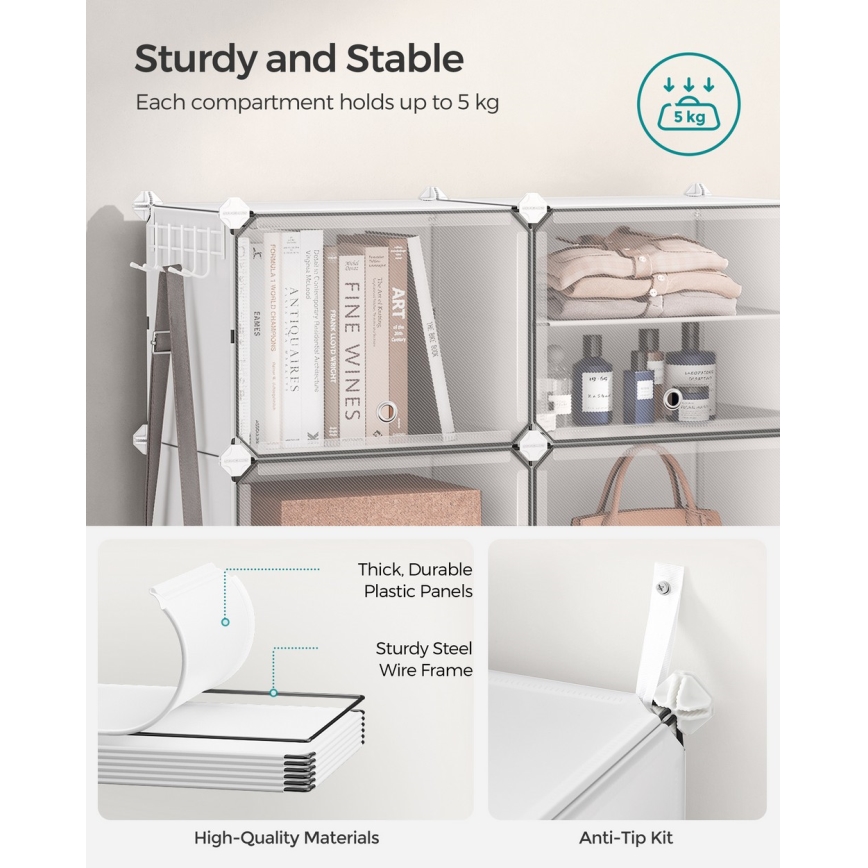 Estantería modular con compartimentos BOXIFY blanca