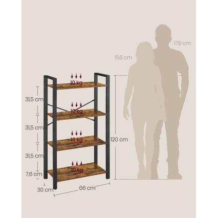 Estantería NAVARO marrón/negro