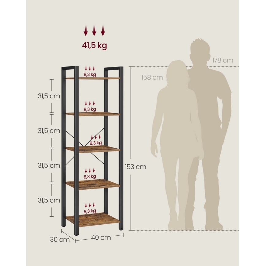Estantería NAVARO marrón/negro