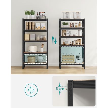 Estantería ORDIFY marrón/negra