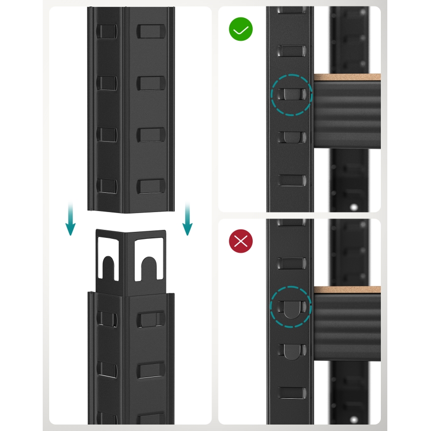 Estantería ORDIFY marrón/negra