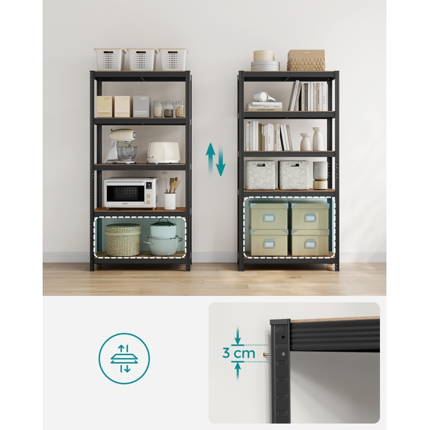 Estantería ORDIFY marrón/negro