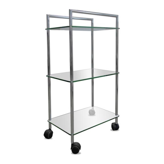 Estantería para baño con ruedas 45 x 82 cm plateada