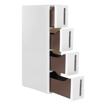 Estantería universal con baldas para cocina MARGE blanco/marrón