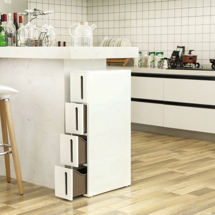 Estantería universal con baldas para cocina MARGE blanco/marrón