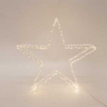 Estrella decorativa navideña LED para exterior 140xLED/2,1W/230V IP44, color blanco cálido