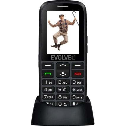 Evolveo - EasyPhone EG, teléfono móvil 4G para personas mayores, negro