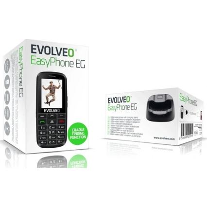 Evolveo - EasyPhone EG, teléfono móvil 4G para personas mayores, negro