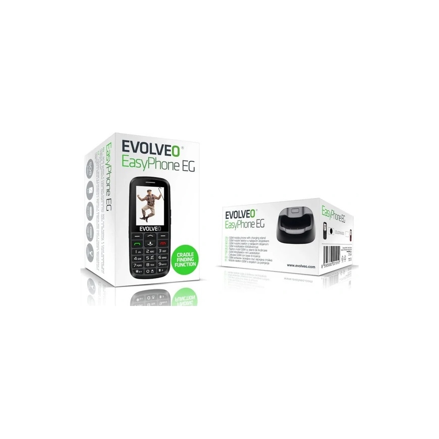 Evolveo - EasyPhone EG, teléfono móvil 4G para personas mayores, negro